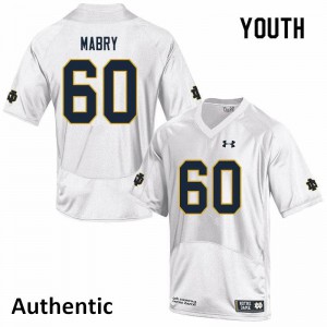 #60 Cole Mabry UND Youth Authentic High School Jerseys White
