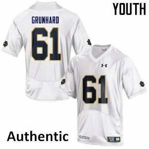 #61 Colin Grunhard UND Youth Authentic Alumni Jerseys White