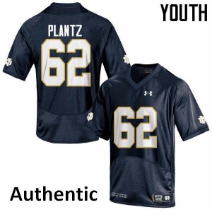 #62 Logan Plantz Notre Dame Youth Authentic Stitched Jerseys Navy Blue