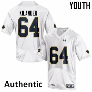 #64 Ryan Kilander UND Youth Authentic College Jersey White
