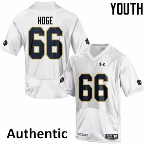 #66 Tristen Hoge University of Notre Dame Youth Authentic University Jersey White