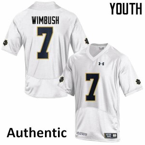 #7 Brandon Wimbush UND Youth Authentic Alumni Jersey White