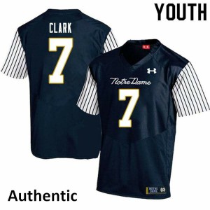 #7 Brendon Clark University of Notre Dame Youth Alternate Authentic Player Jerseys Navy Blue