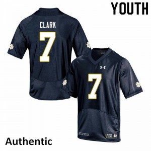 #7 Brendon Clark University of Notre Dame Youth Authentic Football Jersey Navy
