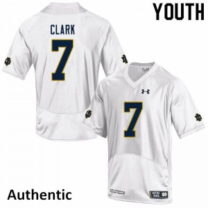#7 Brendon Clark Notre Dame Youth Authentic Stitched Jerseys White