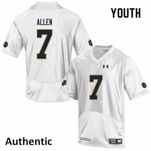 #7 Derrik Allen Notre Dame Youth Authentic Player Jerseys White