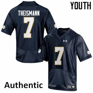#7 Joe Theismann Fighting Irish Youth Authentic University Jerseys Navy Blue