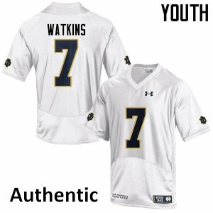 #7 Nick Watkins Fighting Irish Youth Authentic Official Jerseys White