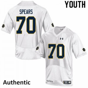 #70 Hunter Spears Fighting Irish Youth Authentic Official Jerseys White