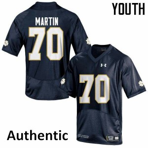 #70 Zack Martin Notre Dame Youth Authentic Embroidery Jersey Navy Blue