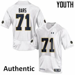 #71 Alex Bars Notre Dame Youth Authentic University Jerseys White