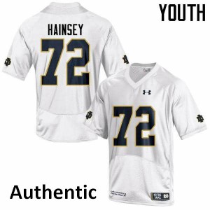 #72 Robert Hainsey Fighting Irish Youth Authentic University Jerseys White