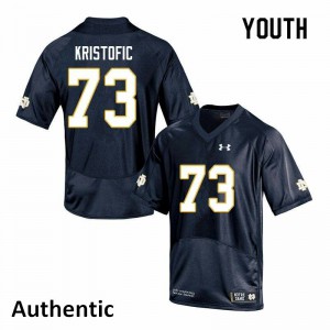 #73 Andrew Kristofic Notre Dame Fighting Irish Youth Authentic University Jerseys Navy