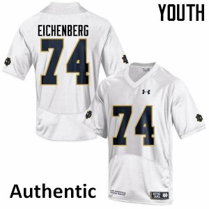 #74 Liam Eichenberg Fighting Irish Youth Authentic Embroidery Jersey White
