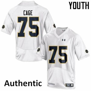 #75 Daniel Cage Fighting Irish Youth Authentic Embroidery Jersey White