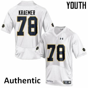 #78 Tommy Kraemer UND Youth Authentic Football Jerseys White