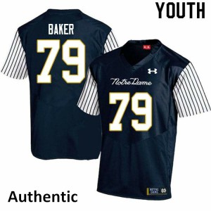 #79 Tosh Baker Irish Youth Alternate Authentic Football Jersey Navy Blue