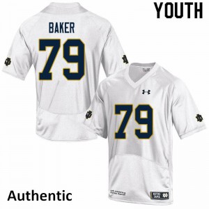 #79 Tosh Baker Notre Dame Fighting Irish Youth Authentic Stitch Jersey White