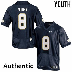 #8 Donte Vaughn Irish Youth Authentic High School Jersey Navy