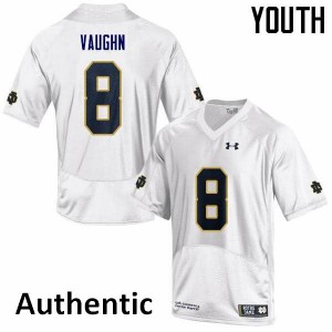 #8 Donte Vaughn Notre Dame Youth Authentic Football Jerseys White