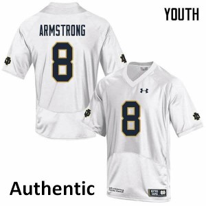 #8 Jafar Armstrong Irish Youth Authentic Stitch Jerseys White
