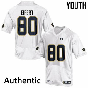 #80 Tyler Eifert UND Youth Authentic Stitched Jersey White