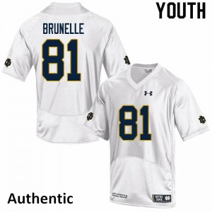 #81 Jay Brunelle Notre Dame Fighting Irish Youth Authentic Stitched Jersey White