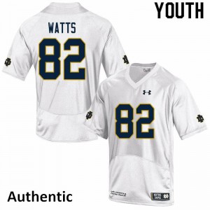 #82 Xavier Watts UND Youth Authentic Football Jersey White