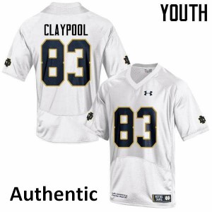 #83 Chase Claypool Fighting Irish Youth Authentic Stitched Jerseys White