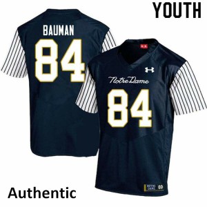 #84 Kevin Bauman University of Notre Dame Youth Alternate Authentic NCAA Jersey Navy Blue