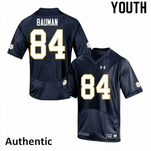 #84 Kevin Bauman University of Notre Dame Youth Authentic College Jerseys Navy