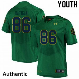#86 Conor Ratigan Notre Dame Youth Authentic NCAA Jerseys Green