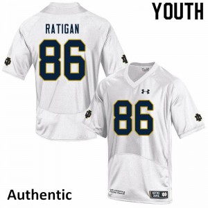 #86 Conor Ratigan University of Notre Dame Youth Authentic High School Jerseys White