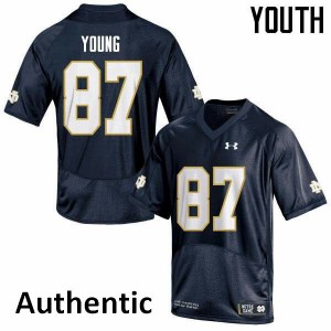 #87 Michael Young UND Youth Authentic Stitch Jerseys Navy