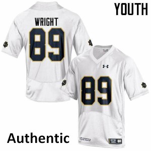 #89 Brock Wright UND Youth Authentic University Jersey White