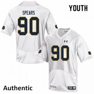 #90 Hunter Spears Irish Youth Authentic Embroidery Jersey White