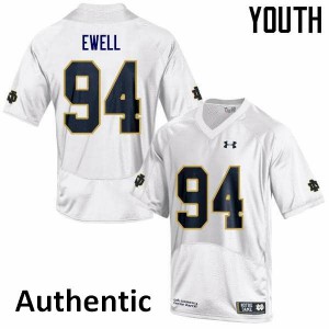 #94 Darnell Ewell UND Youth Authentic Stitched Jerseys White