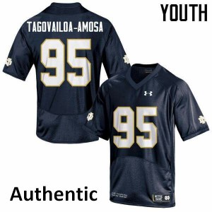 #95 Myron Tagovailoa-Amosa University of Notre Dame Youth Authentic Football Jerseys Navy