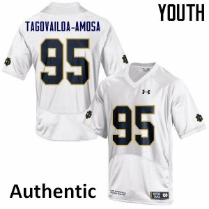 #95 Myron Tagovailoa-Amosa Notre Dame Youth Authentic College Jersey White