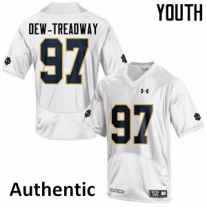 #97 Micah Dew-Treadway UND Youth Authentic Stitch Jerseys White