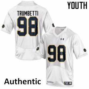 #98 Andrew Trumbetti Irish Youth Authentic Official Jerseys White