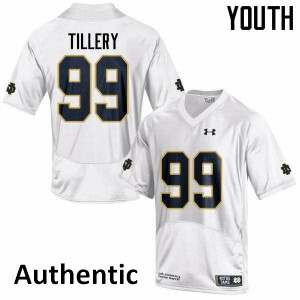 #99 Jerry Tillery Notre Dame Youth Authentic NCAA Jerseys White