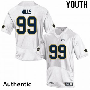 #99 Rylie Mills Notre Dame Fighting Irish Youth Authentic Stitched Jerseys White
