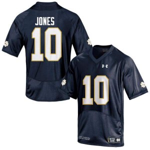 #10 Alize Jones UND Men's Game Football Jerseys Navy Blue