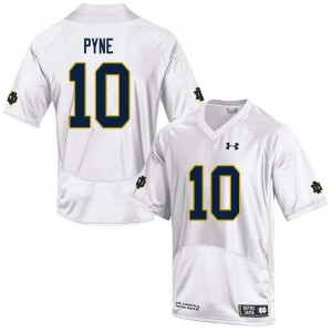 #10 Drew Pyne UND Men's Game Football Jersey White