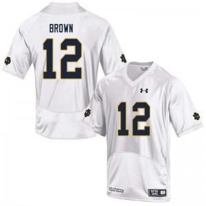#12 DJ Brown Notre Dame Men's Game Player Jerseys White