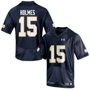 #15 C.J. Holmes Notre Dame Men's Game NCAA Jersey Navy Blue