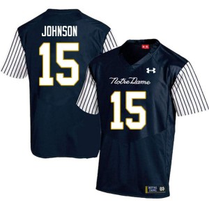 #15 Jordan Johnson Notre Dame Fighting Irish Men's Alternate Game Stitched Jersey Navy Blue