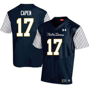 #17 Cole Capen University of Notre Dame Men's Alternate Game Stitched Jersey Navy Blue