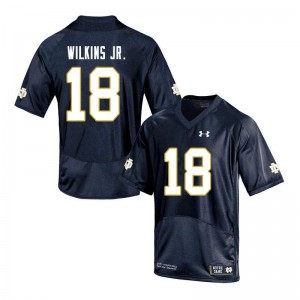 #18 Joe Wilkins Jr. Notre Dame Men's Game University Jerseys Navy